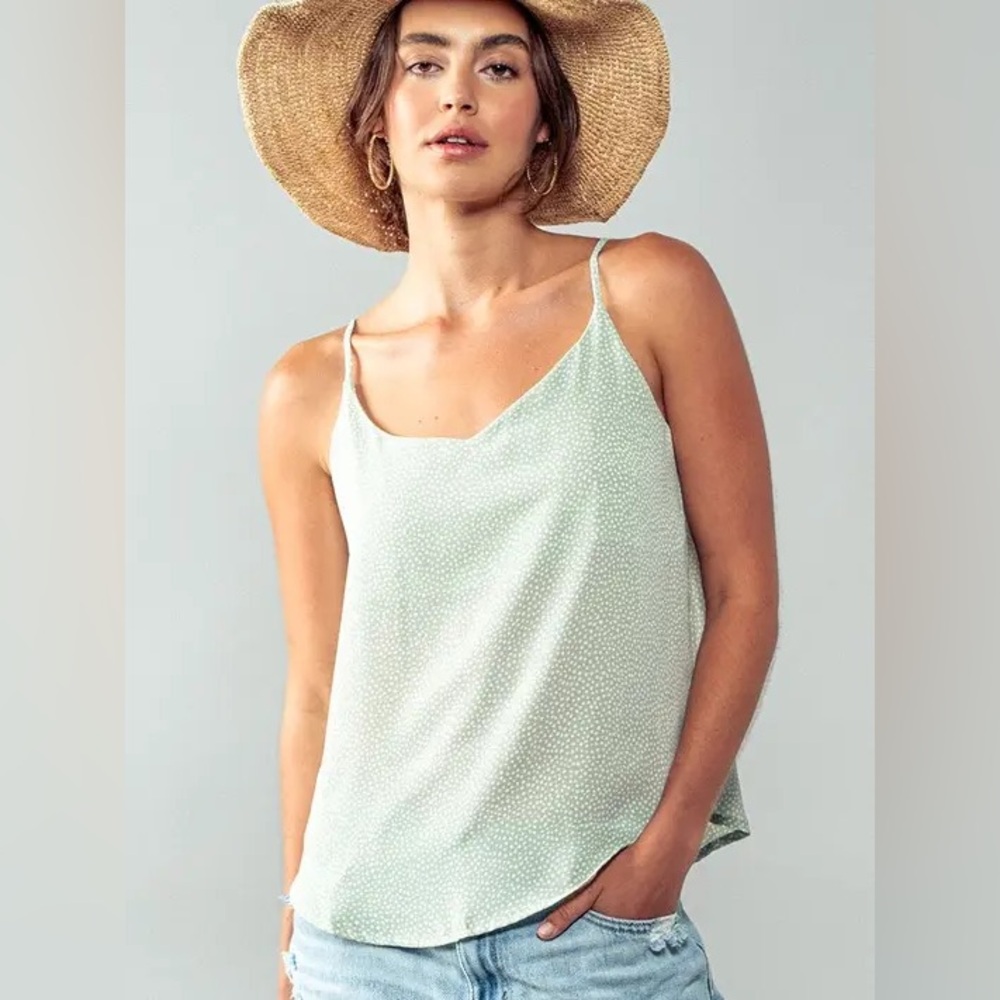 NEW 🤍 Mine by Anthropologie Mint Speckled Cami Tank top